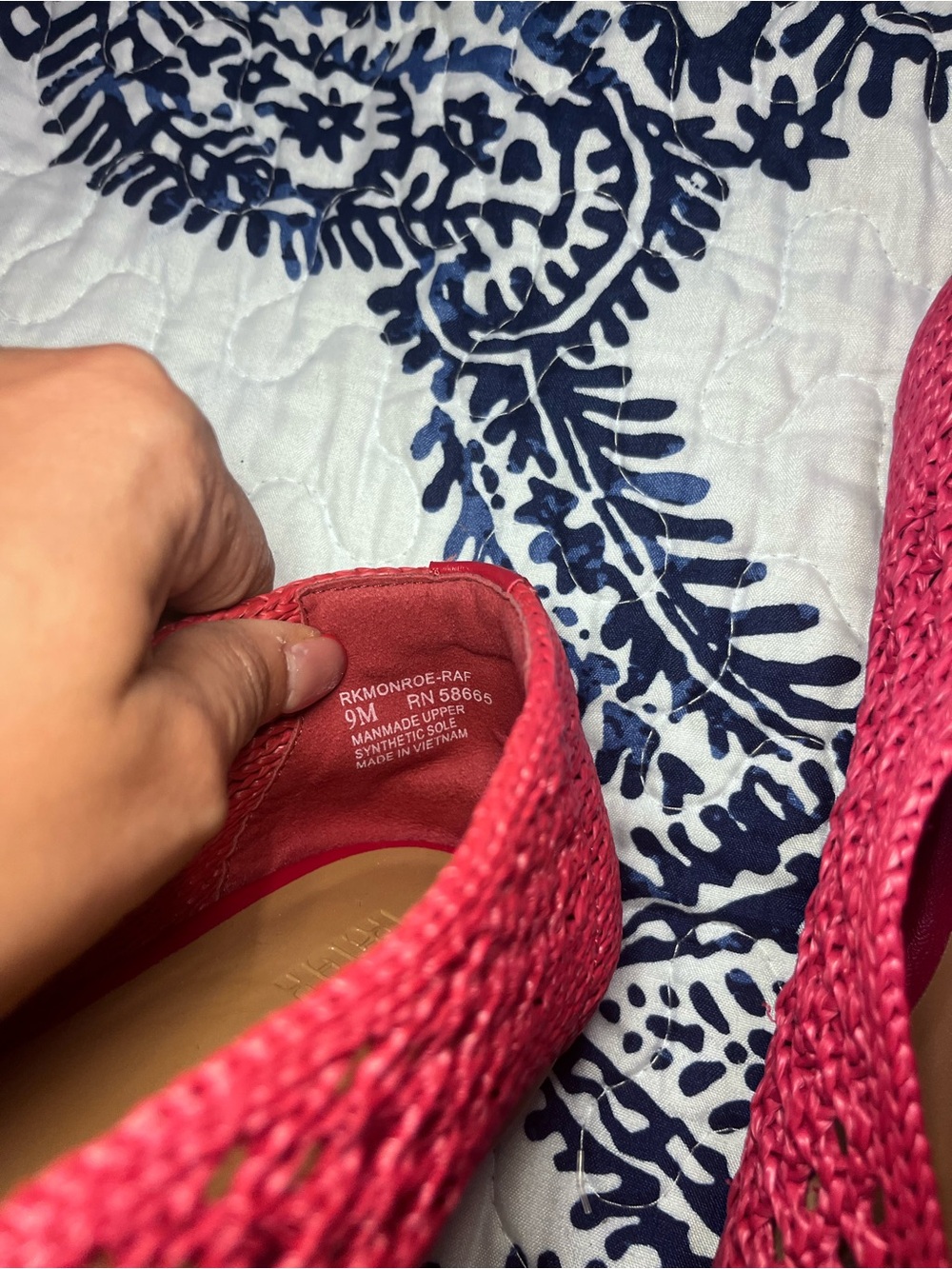 Monroe Weave Red Rose Slip-On Flat - Picture 7 of 10